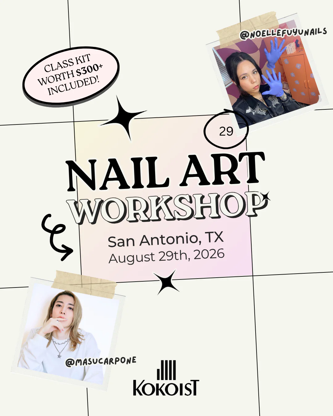 SAN ANTONIO, TX 08/29 IN-PERSON KOKOIST Nail Art Workshop with Masumi Utsumi and Noelle Moore